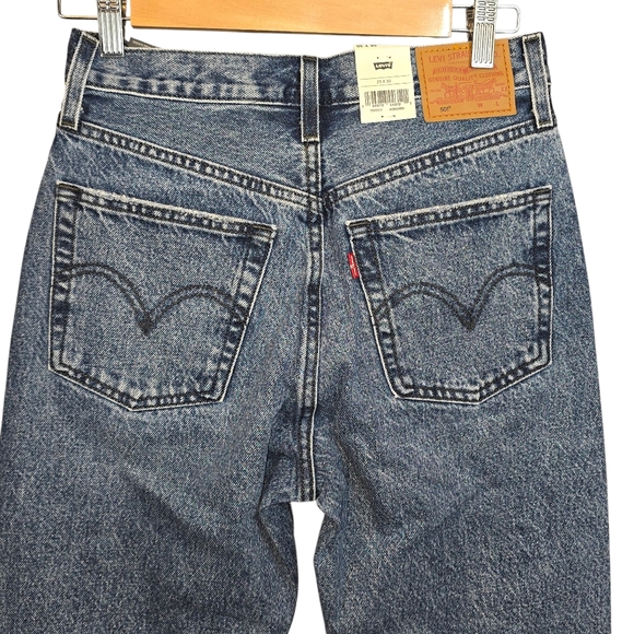 Levi's 501 Regular Straight Button Fly Jeans NWT Blue Size 25 X 30 - Picture 7 of 12